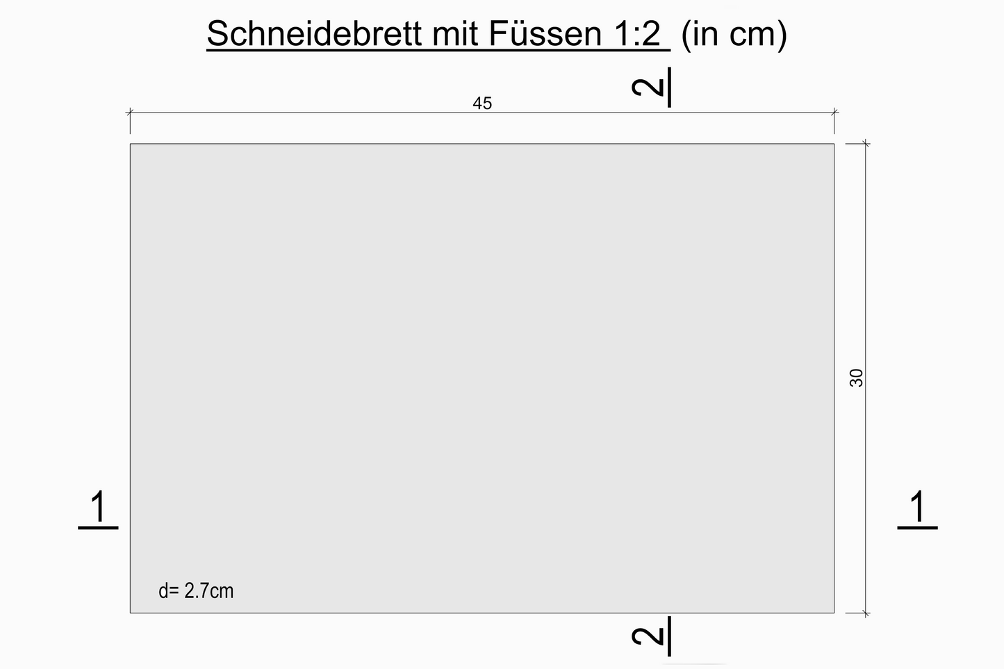 Geschenkbrett Gross 45cm x 30 cm x 2.7cm